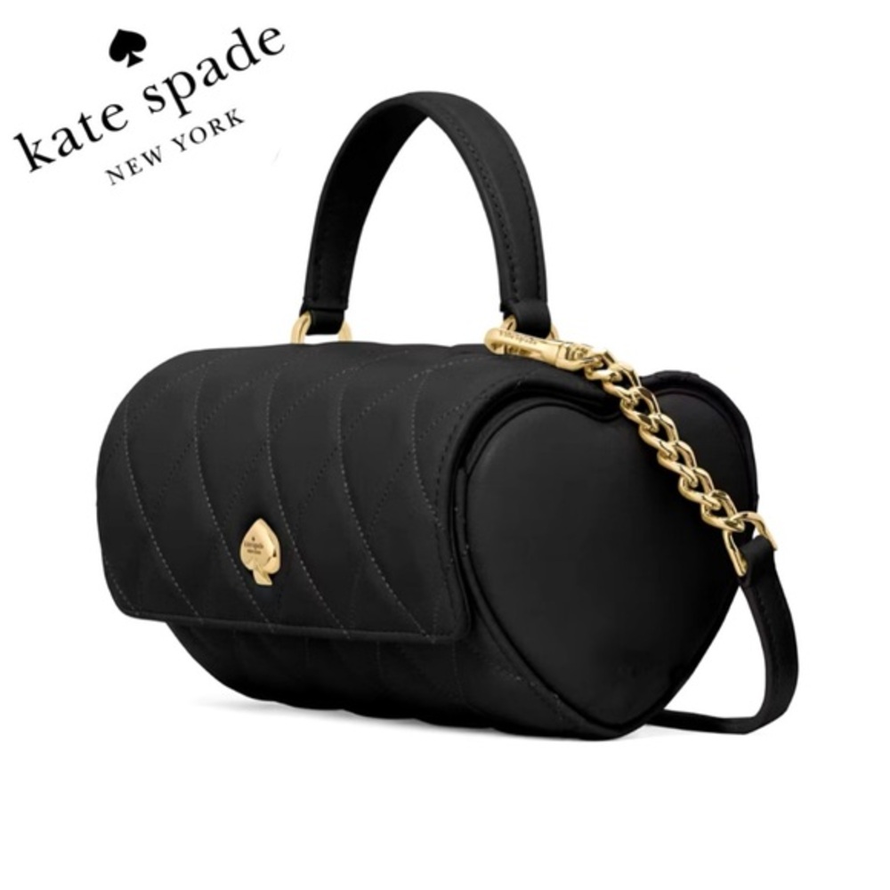 NWT KATE SPADE Heart Barrel Quilted Leather Crossbody‎